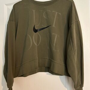 Nike Just Do It Olive Women's Crew Neck Sweater